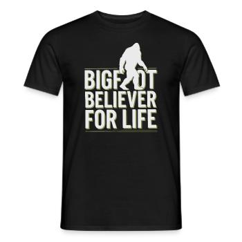 Bigfoot Believer Sasquatch Cryptid Forest Creature - Men's T-Shirt - black - Front - AI Model Male 178 light (178cm)