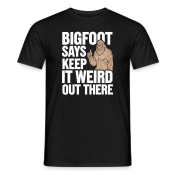 Bigfoot croyant Sasquatch Cryptide Créature de la forêt - T-shirt homme - noir - Devant - AI Model Male 178 light (178cm)