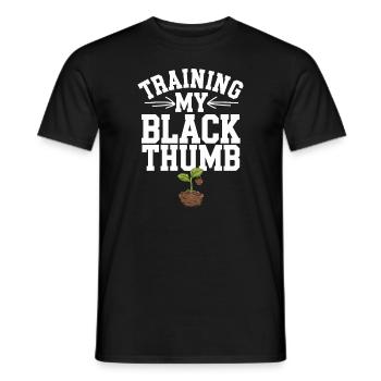 Plant Parent Black Thumb Funny Plant Care Struggle - Männer T-Shirt - Schwarz - Vorne - AI Model Male 178 light (178cm)