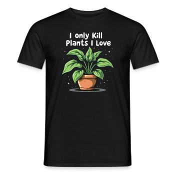 Plant Parent Black Thumb Funny Plant Care Struggle - Männer T-Shirt - Schwarz - Vorne - AI Model Male 178 light (178cm)