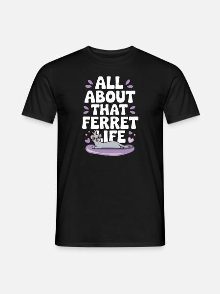Frettchenbesitzer, Frettchenliebhaber, Süßes - Männer T-Shirt - Schwarz