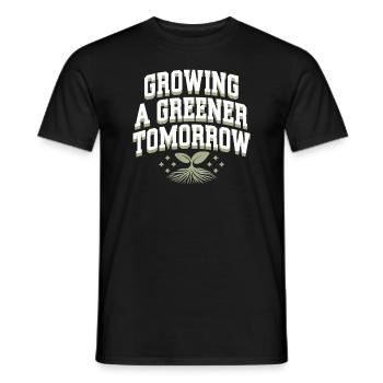 Climate optimism, Earth Day, Sustainability - Men's T-Shirt - black - Front - AI Model Male 178 light (178cm)