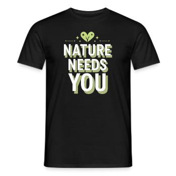 Climate optimism, Earth Day, Sustainability - Men's T-Shirt - black - Front - AI Model Male 178 light (178cm)