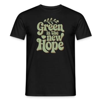 Optimisme climatique, Jour de la Terre, Durabilité - T-shirt homme - noir - Devant - AI Model Male 178 light (178cm)
