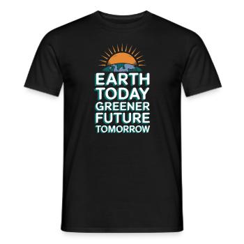 Climate optimism, Earth Day, Sustainability - Men's T-Shirt - black - Front - AI Model Male 178 light (178cm)