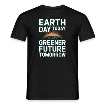 Climate optimism, Earth Day, Sustainability - Men's T-Shirt - black - Front - AI Model Male 178 light (178cm)