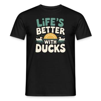 propriétaires de canards domestiques, amoureux des canards, - T-shirt homme - noir - Devant - AI Model Male 178 light (178cm)
