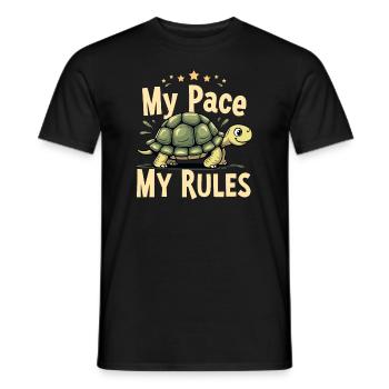 Turtle care for owners of - Men's T-Shirt - black - Front - AI Model Male 178 light (178cm)