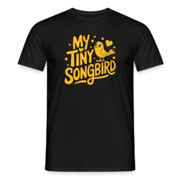 Pet, canary, owner, bird lover and - Men's T-Shirt - black - Front - AI Model Male 178 light (178cm)