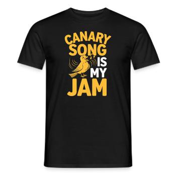 Pet, canary, owner, bird lover and - Men's T-Shirt - black - Front - AI Model Male 178 light (178cm)