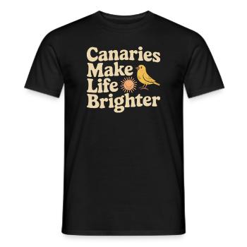 Pet, canary, owner, bird lover and - Men's T-Shirt - black - Front - AI Model Male 178 light (178cm)