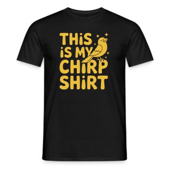 Pet, canary, owner, bird lover and - Men's T-Shirt - black - Front - AI Model Male 178 light (178cm)