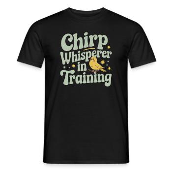 Pet, canary, owner, bird lover and - Men's T-Shirt - black - Front - AI Model Male 178 light (178cm)