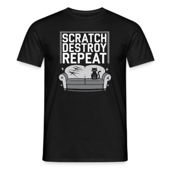Katzenliebhaber, Dunkler Humor, Frecher, - Männer T-Shirt - Schwarz - Vorne - AI Model Male 178 light (178cm)