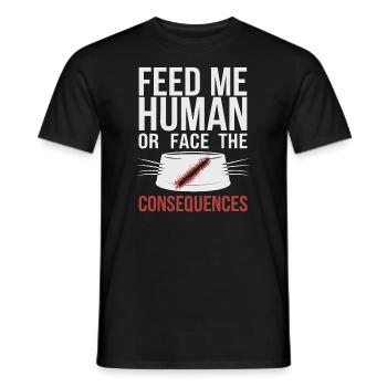Katzenliebhaber, Dunkler Humor, Frecher, - Männer T-Shirt - Schwarz - Vorne - AI Model Male 178 light (178cm)