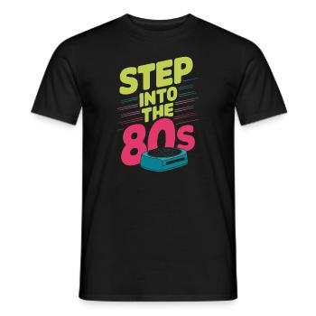 Amateurs de fitness des années 80 Entraînement rétro et - T-shirt homme - noir - Devant - AI Model Male 178 light (178cm)