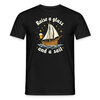 Sailors Sea Shanty Singing Ship Adventures - Men's T-Shirt - black - Front - AI Model Male 178 light (178cm)