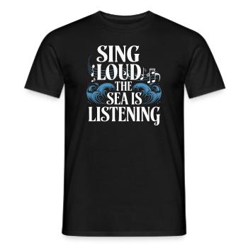 Sailors Sea Shanty Singing Ship Adventures - Men's T-Shirt - black - Front - AI Model Male 178 light (178cm)