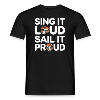 Sailors Sea Shanty Singing Ship Adventures - Men's T-Shirt - black - Front - AI Model Male 178 light (178cm)