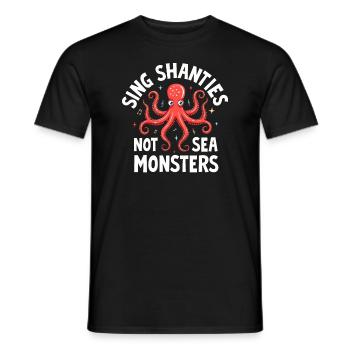 Sailors Sea Shanty Singing Ship Adventures - Men's T-Shirt - black - Front - AI Model Male 178 light (178cm)