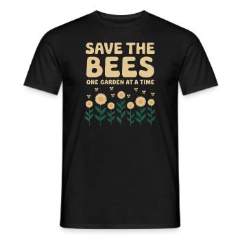 Bee-friendly gardener, pollinator, garden and - Men's T-Shirt - black - Front - AI Model Male 178 light (178cm)