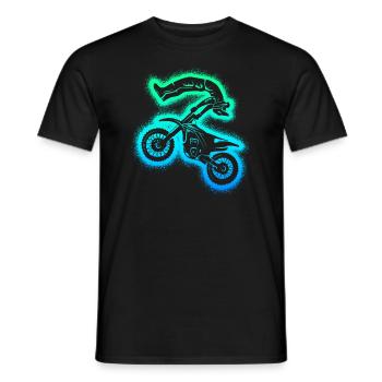 Dirt Biker Moto Homme Motocross Garçons - T-shirt homme - noir - Devant - AI Model Male 178 light (178cm)