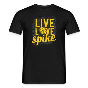 Joueur De Volley-ball Et Fan Spike Service - T-shirt homme - noir - Devant - AI Model Male 178 light (178cm)