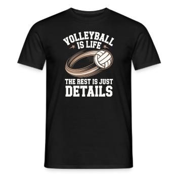 Volleyballspieler Und Fan Spike Servieren - Männer T-Shirt - Schwarz - Vorne - AI Model Male 178 light (178cm)