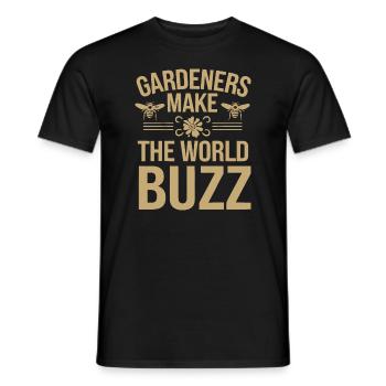 Bee-friendly gardener, pollinator, garden and - Men's T-Shirt - black - Front - AI Model Male 178 light (178cm)