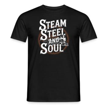 Railfan Passionné de train Amoureux des locomotives - T-shirt homme - noir - Devant - AI Model Male 178 light (178cm)