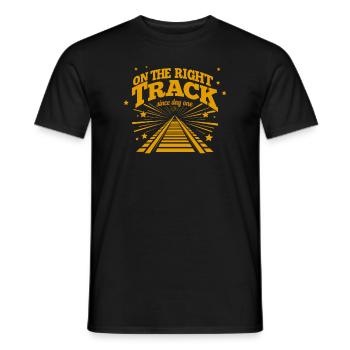 Railfan Passionné de train Amoureux des locomotives - T-shirt homme - noir - Devant - AI Model Male 178 light (178cm)