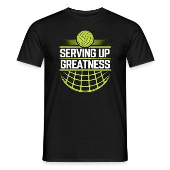 Joueur De Volley-ball Et Fan Spike Service - T-shirt homme - noir - Devant - AI Model Male 178 light (178cm)