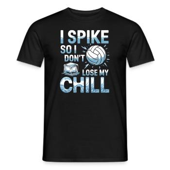 Joueur De Volley-ball Et Fan Spike Service - T-shirt homme - noir - Devant - AI Model Male 178 light (178cm)
