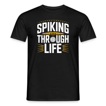 Volleyballspieler Und Fan Spike Servieren - Männer T-Shirt - Schwarz - Vorne - AI Model Male 178 light (178cm)