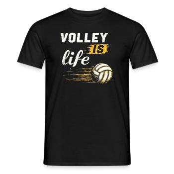 Volleyballspieler Und Fan Spike Servieren - Männer T-Shirt - Schwarz - Vorne - AI Model Male 178 light (178cm)