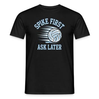 Joueur De Volley-ball Et Fan Spike Service - T-shirt homme - noir - Devant - AI Model Male 178 light (178cm)