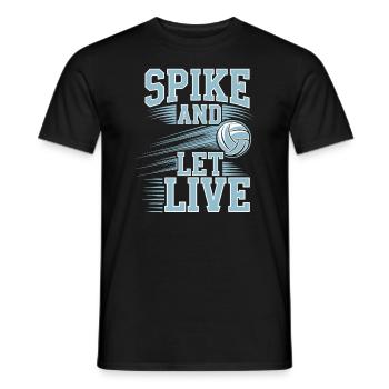 Volleyballspieler Und Fan Spike Servieren - Männer T-Shirt - Schwarz - Vorne - AI Model Male 178 light (178cm)