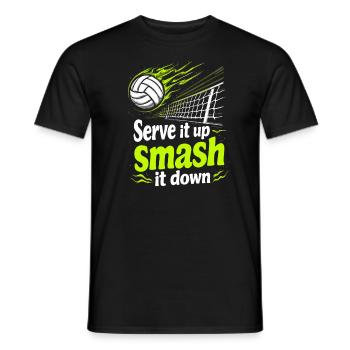 Volleyballspieler Und Fan Spike Servieren - Männer T-Shirt - Schwarz - Vorne - AI Model Male 178 light (178cm)