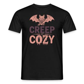 Cozy, Horror, Aesthetics, Spooky, Cozy - Men's T-Shirt - black - Front - AI Model Male 178 light (178cm)