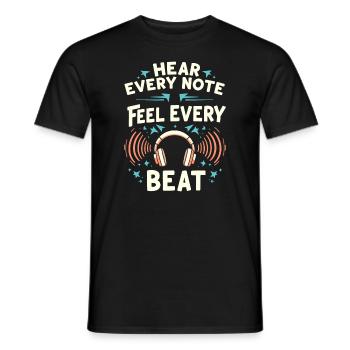 Un son haut de gamme de haute qualité pour la culture audiophile - T-shirt homme - noir - Devant - AI Model Male 178 light (178cm)