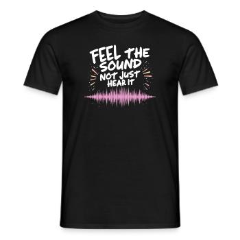 Un son haut de gamme de haute qualité pour la culture audiophile - T-shirt homme - noir - Devant - AI Model Male 178 light (178cm)
