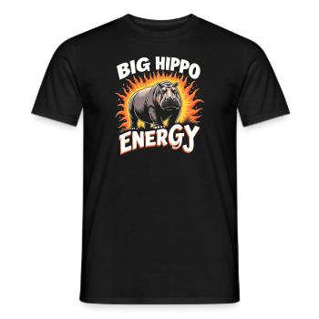 Humour hippopotame, citations sarcastiques, drôle - T-shirt homme - noir - Devant - AI Model Male 178 light (178cm)