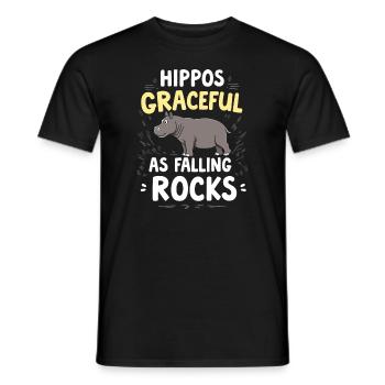 Humour hippopotame, citations sarcastiques, drôle - T-shirt homme - noir - Devant - AI Model Male 178 light (178cm)
