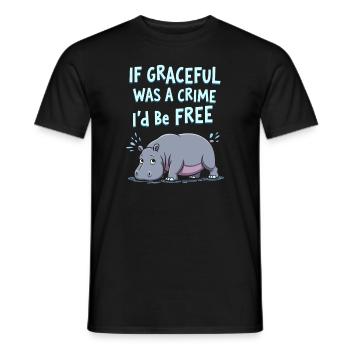 Hippopotame Humour, Citations sarcastiques, Drôle - T-shirt homme - noir - Devant - AI Model Male 178 light (178cm)