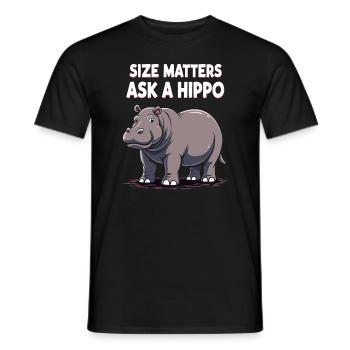 Humour hippopotame, citations sarcastiques, drôle - T-shirt homme - noir - Devant - AI Model Male 178 light (178cm)