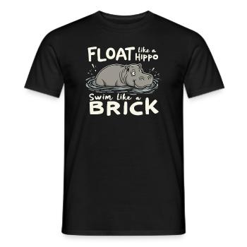 Hippopotame Humour, Citations sarcastiques, Drôle - T-shirt homme - noir - Devant - AI Model Male 178 light (178cm)