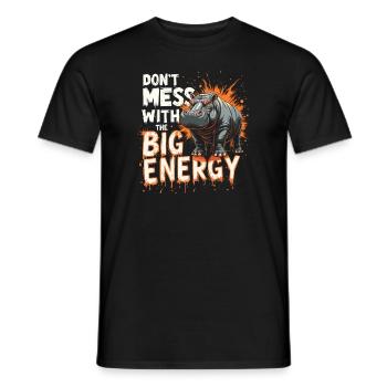 Humour hippopotame, citations sarcastiques, drôle - T-shirt homme - noir - Devant - AI Model Male 178 light (178cm)
