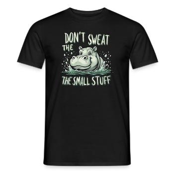 Hippopotame Humour, Citations sarcastiques, Drôle - T-shirt homme - noir - Devant - AI Model Male 178 light (178cm)