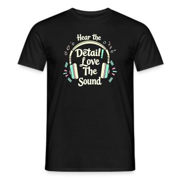 Un son haut de gamme de haute qualité pour la culture audiophile - T-shirt homme - noir - Devant - AI Model Male 178 light (178cm)