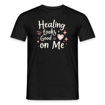 Autonomisation de la séparation, amour de soi, nouveaux départs - T-shirt homme - noir - Devant - AI Model Male 178 light (178cm)